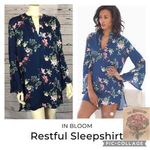 NWT BLOOM BY JONQUIL Floral Sleep Shirt size XL